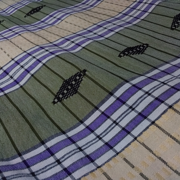 Large Multi Colored Poncho Stripes & Tassels V Neck Style Purple Green Yellow - Picture 7 of 10